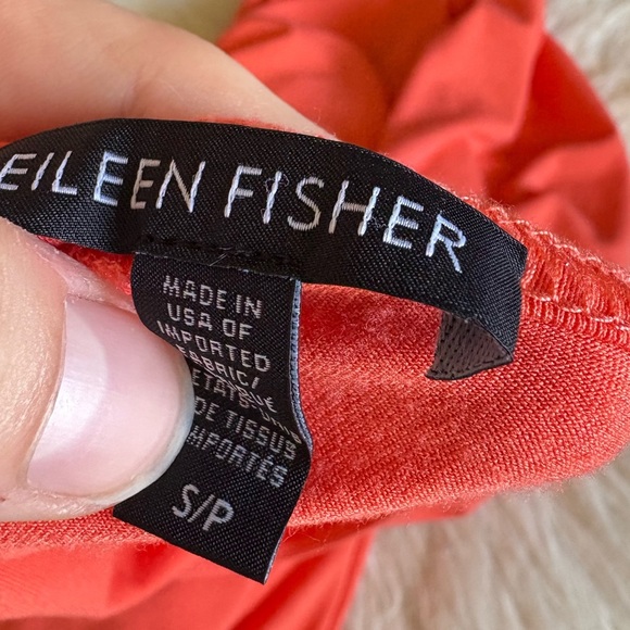 Eileen Fisher Woman’s Small Vibrant Coral Half Sleeve Ruffled Dress - Picture 6 of 6